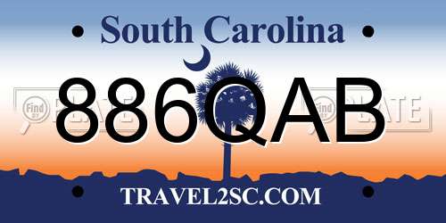 886QAB South Carolina License Plate