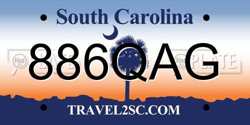 886QAG South Carolina License Plate