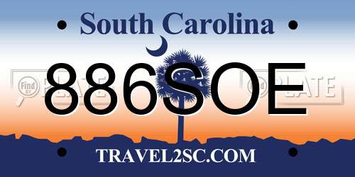 886SOE South Carolina License Plate