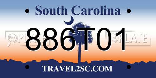 886T01 South Carolina License Plate