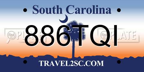 886TQI South Carolina License Plate