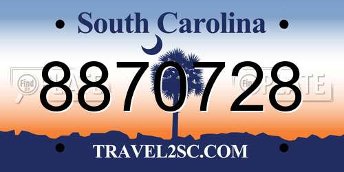 8870728 South Carolina License Plate
