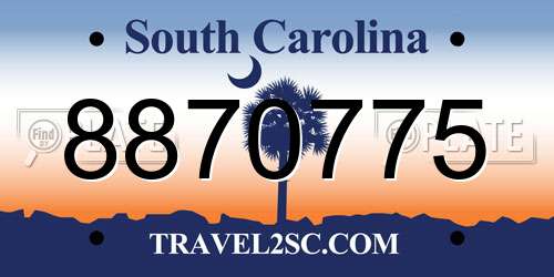 8870775 South Carolina License Plate