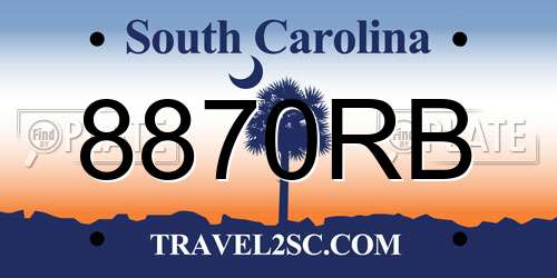 8870RB South Carolina License Plate