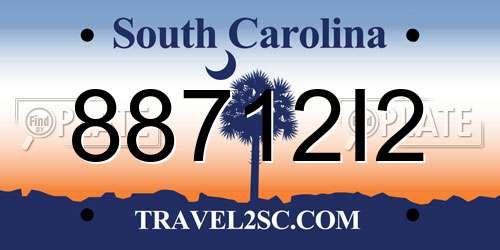 88712I2 South Carolina License Plate