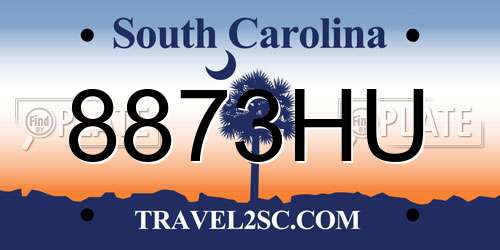 8873HU South Carolina License Plate