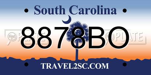 8878BO South Carolina License Plate