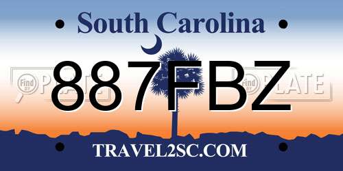 887FBZ South Carolina License Plate