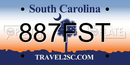 887FST South Carolina License Plate