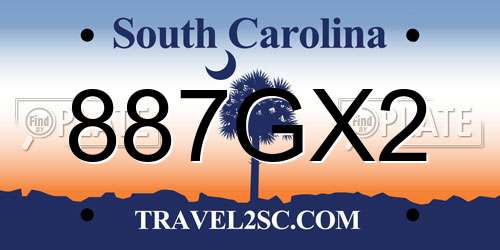 887GX2 South Carolina License Plate