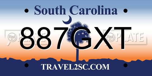 887GXT South Carolina License Plate
