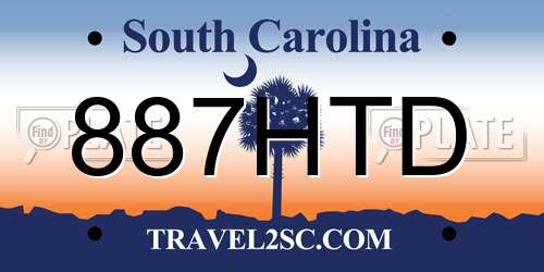 887HTD South Carolina License Plate