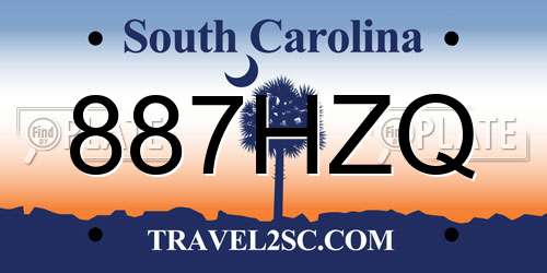 887HZQ South Carolina License Plate