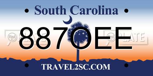 887OEE South Carolina License Plate