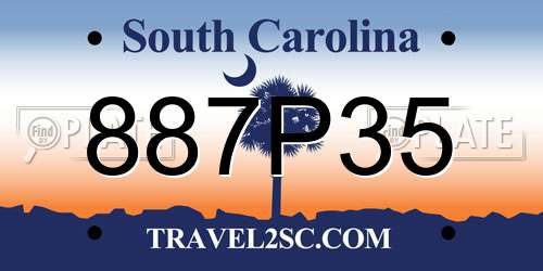 887P35 South Carolina License Plate