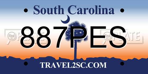887PES South Carolina License Plate