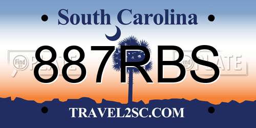 887RBS South Carolina License Plate