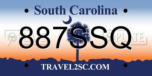 887SSQ South Carolina License Plate