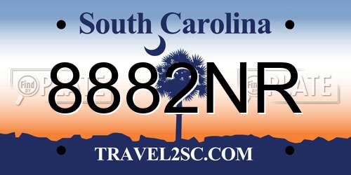 8882NR South Carolina License Plate
