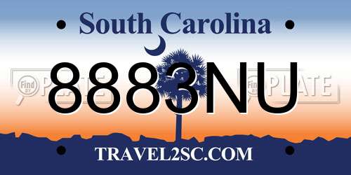 8883NU South Carolina License Plate