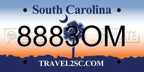 8883OM South Carolina License Plate