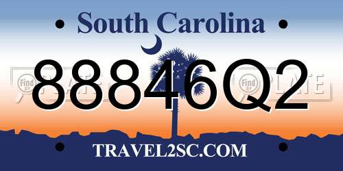 88846Q2 South Carolina License Plate