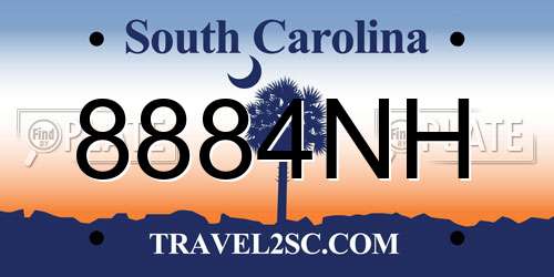 8884NH South Carolina License Plate