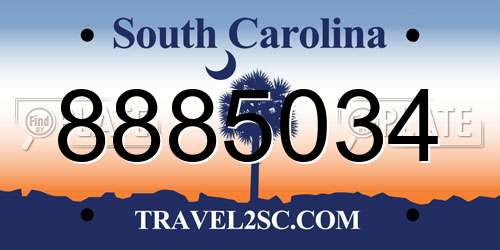 8885034 South Carolina License Plate