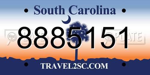 8885151 South Carolina License Plate