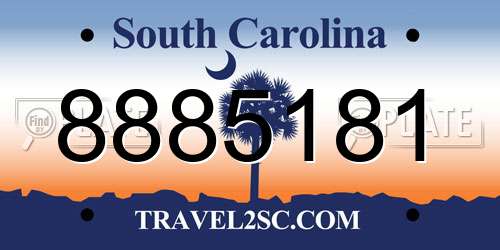 8885181 South Carolina License Plate