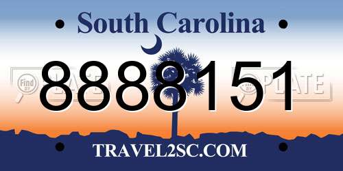 8888151 South Carolina License Plate