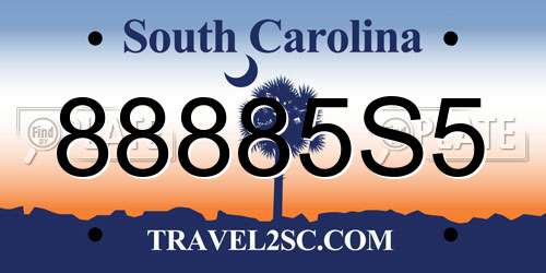 88885S5 South Carolina License Plate