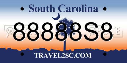 88888S8 South Carolina License Plate