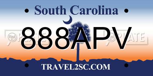 888APV South Carolina License Plate