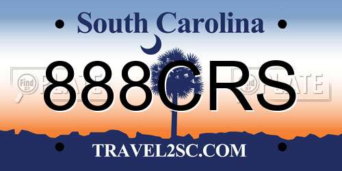 888CRS South Carolina License Plate