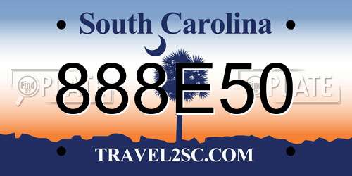 888E50 South Carolina License Plate