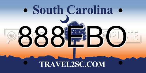 888EBO South Carolina License Plate