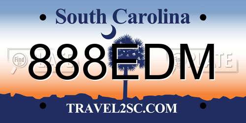 888EDM South Carolina License Plate