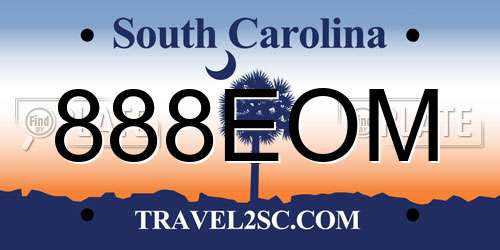 888EOM South Carolina License Plate