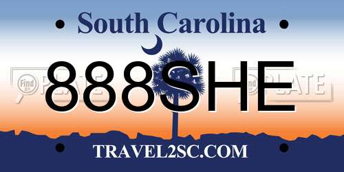 888SHE South Carolina License Plate