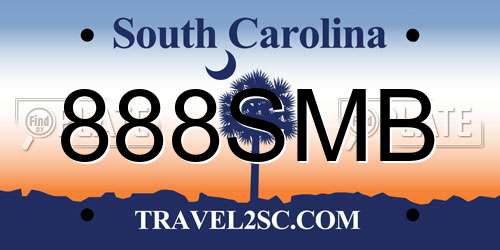 888SMB South Carolina License Plate