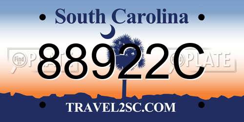 88922C South Carolina License Plate