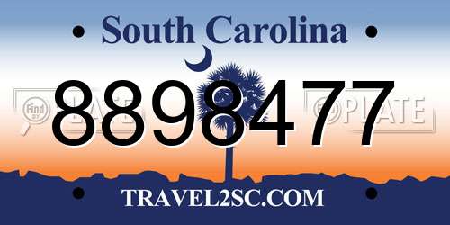 8898477 South Carolina License Plate