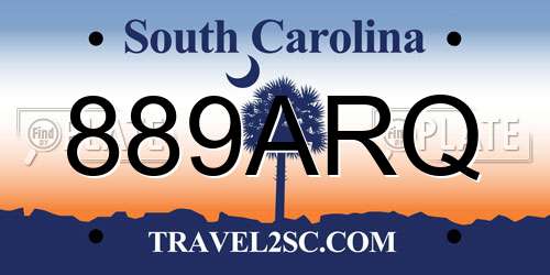 889ARQ South Carolina License Plate
