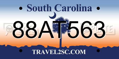 88AT563 South Carolina License Plate