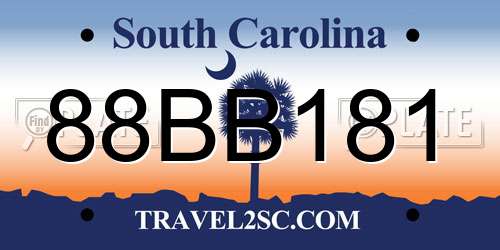 88BB181 South Carolina License Plate