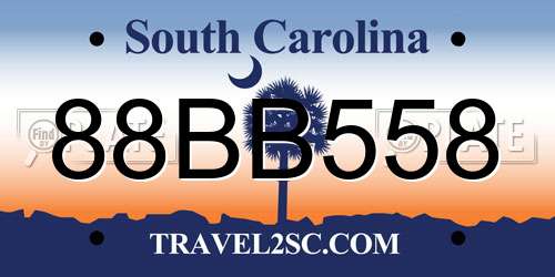 88BB558 South Carolina License Plate