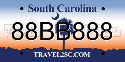 88BB888 South Carolina License Plate