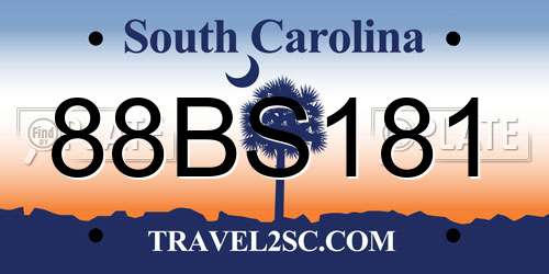 88BS181 South Carolina License Plate