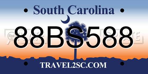 88BS588 South Carolina License Plate